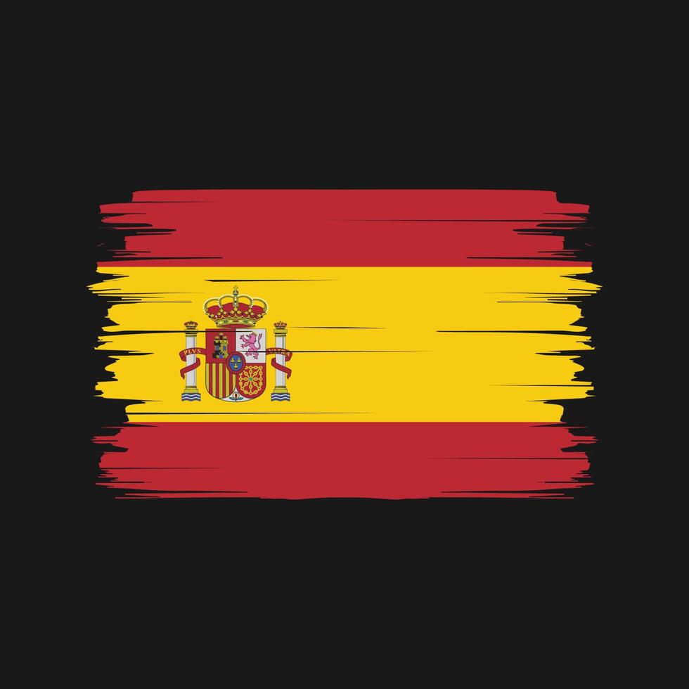 Pinselvektor der spanischen Flagge. Nationalflagge vektor