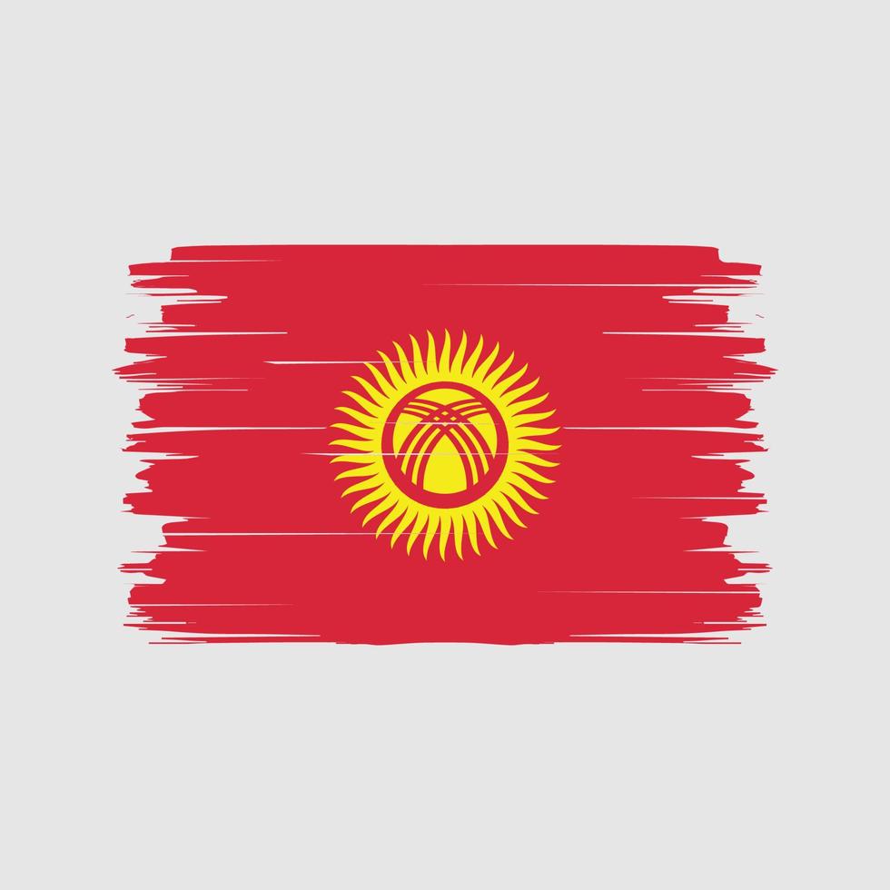 Kirgizistan flagga borste vektor. National flagga vektor