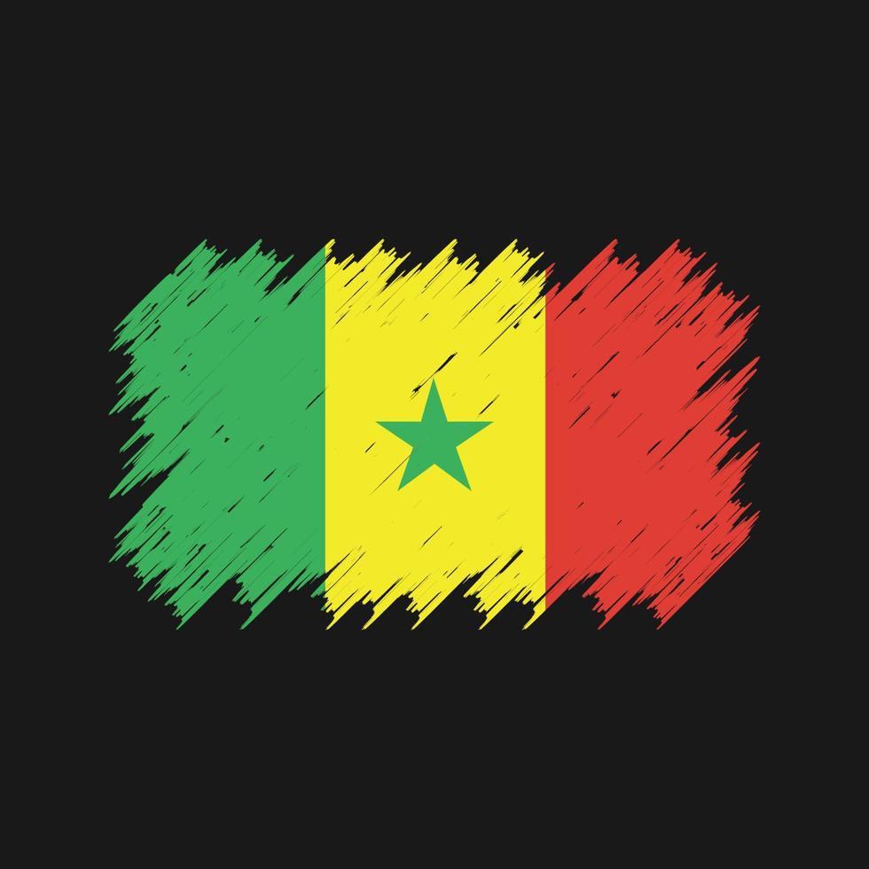 senegal flagga borste. National flagga vektor