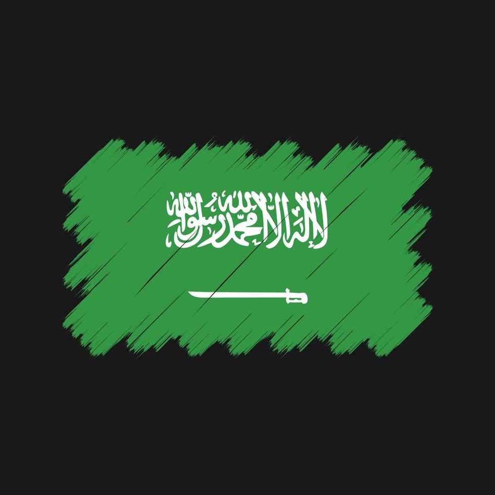 Saudiarabiens flagga penseldrag. National flagga vektor