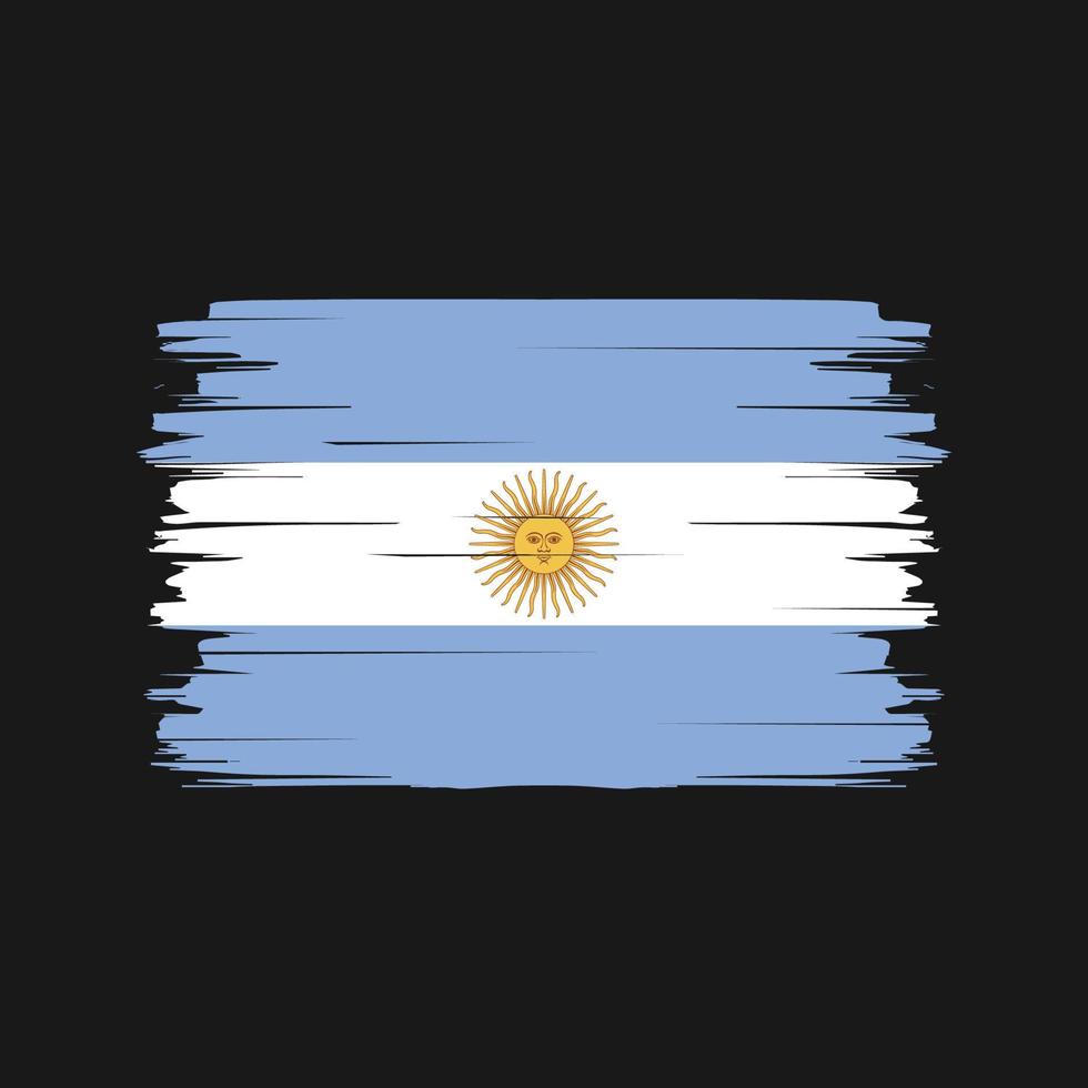 Pinselvektor der argentinischen Flagge. Nationalflagge vektor