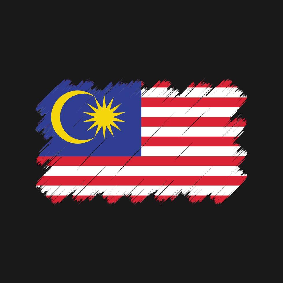 Pinselstriche der malaysischen Flagge. Nationalflagge vektor