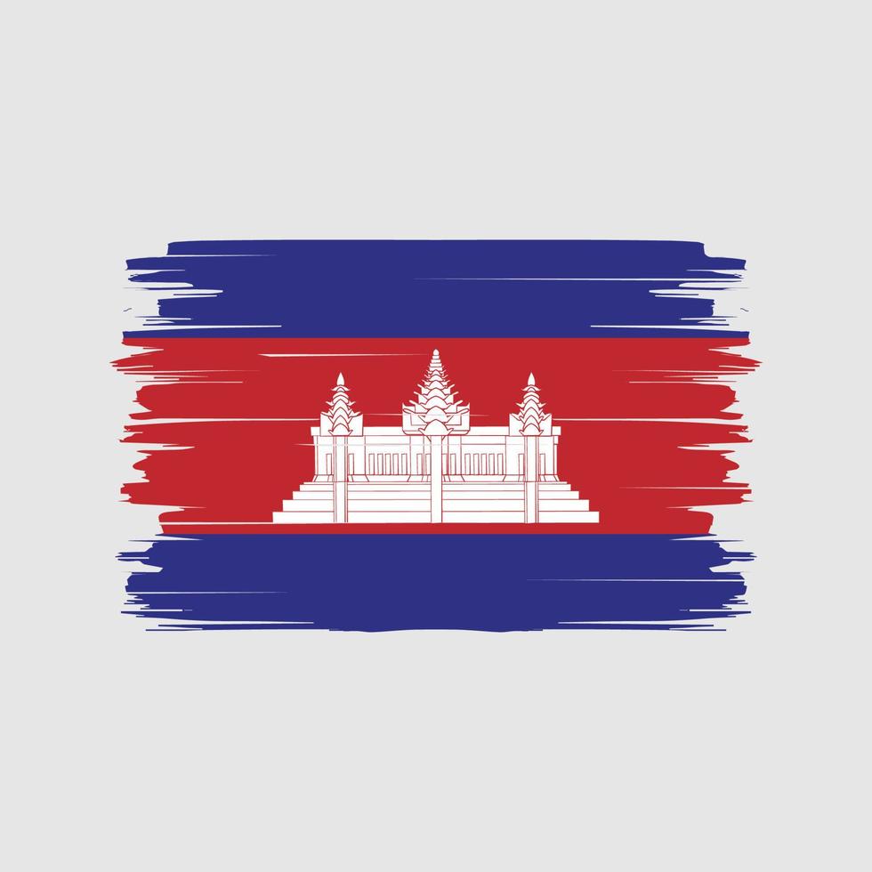 kambodscha flag pinselvektor. Nationalflagge vektor