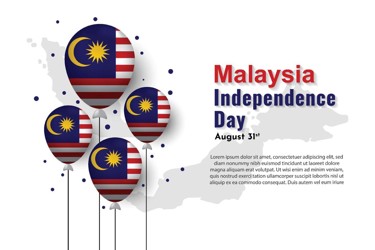 malaysia självständighetsdagen bakgrund illustration malldesign vektor