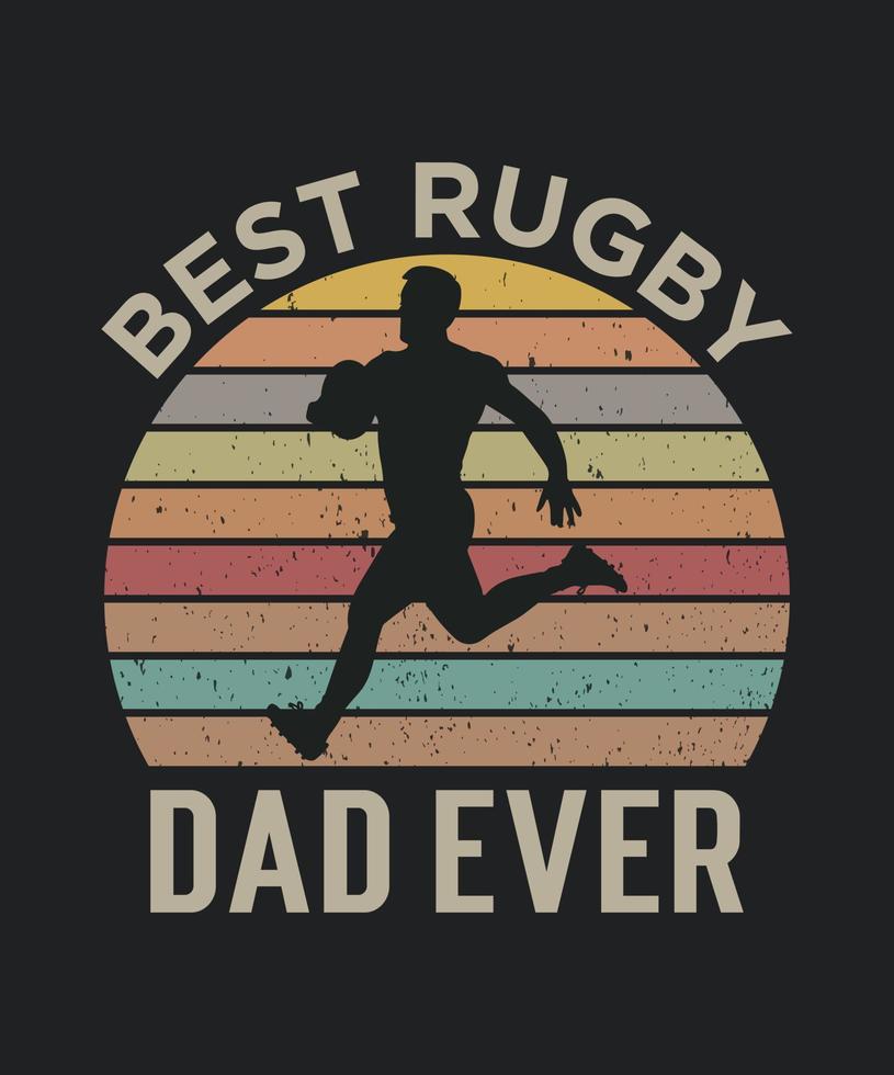 bästa rugby pappa någonsin glad fars dag vintage rugby vektor