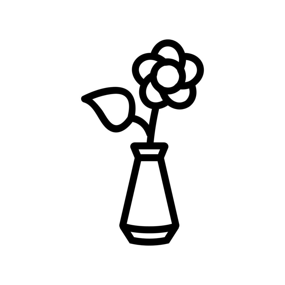 blomma i vas ikon vektor kontur illustration