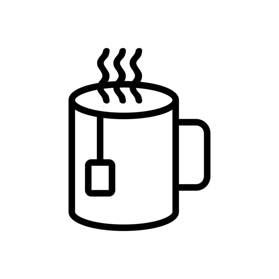 mugg varmt te ikon vektor. isolerade kontur symbol illustration vektor