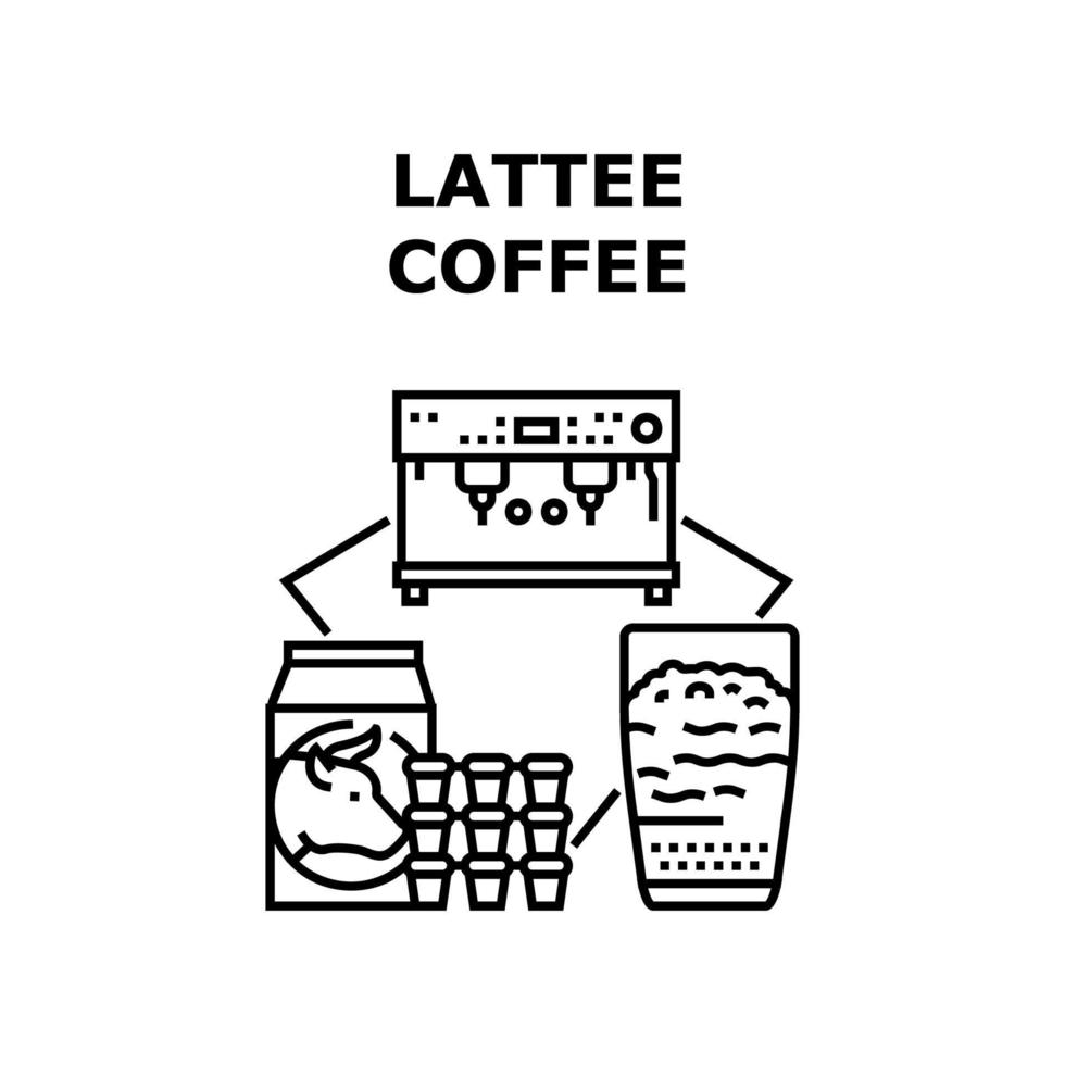 Latte-Kaffee-Symbol-Vektor-Illustration vektor