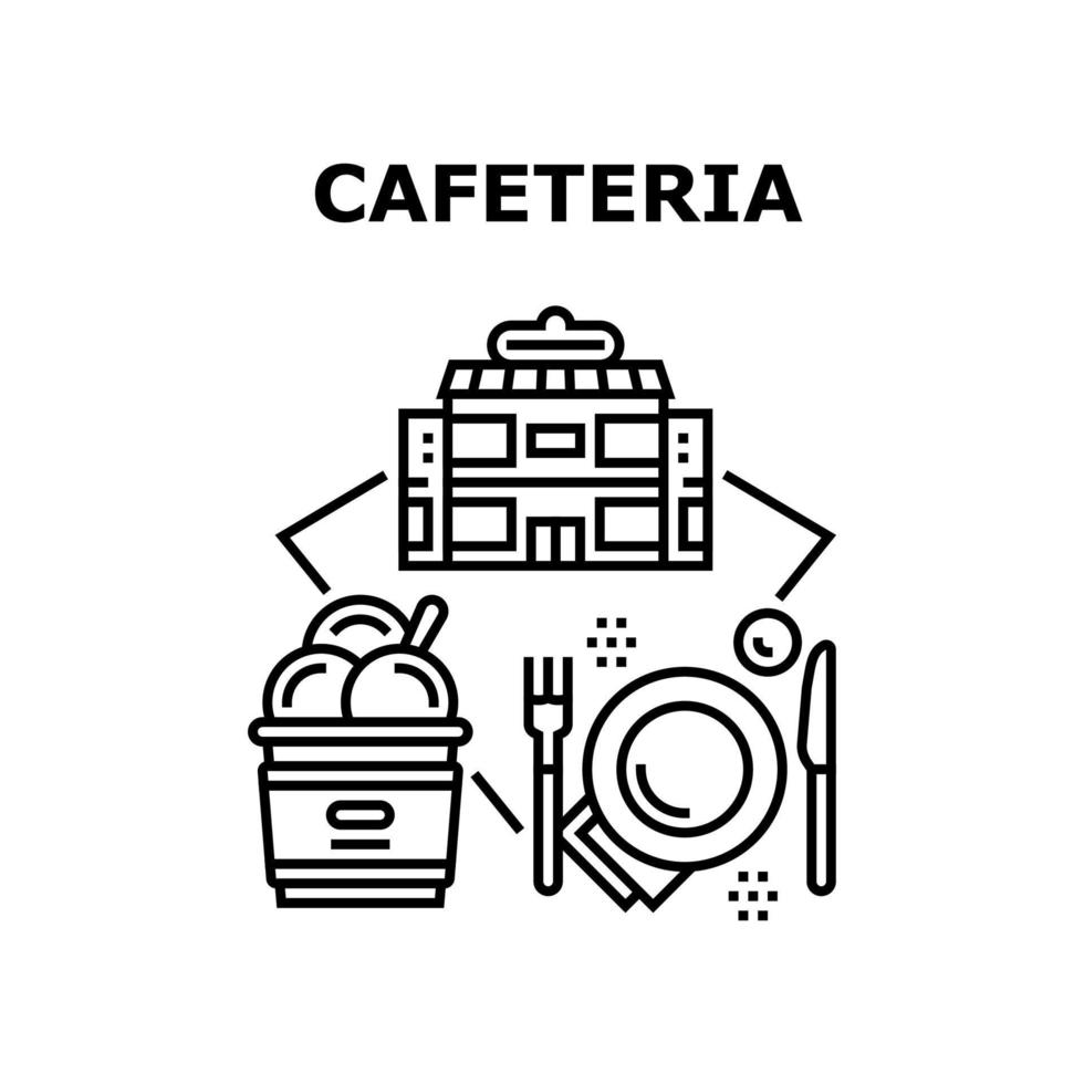 Cafeteria-Essen-Vektor-Konzept-Farbillustration vektor