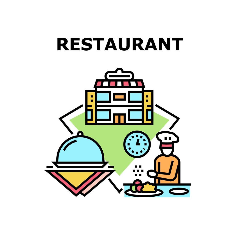 Restaurant-Essen-Vektor-Konzept-Farbillustration vektor