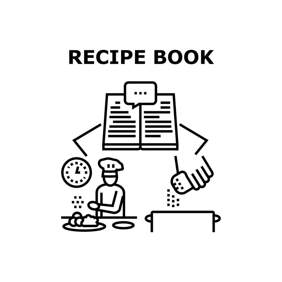 recept bok vektor koncept svart illustration