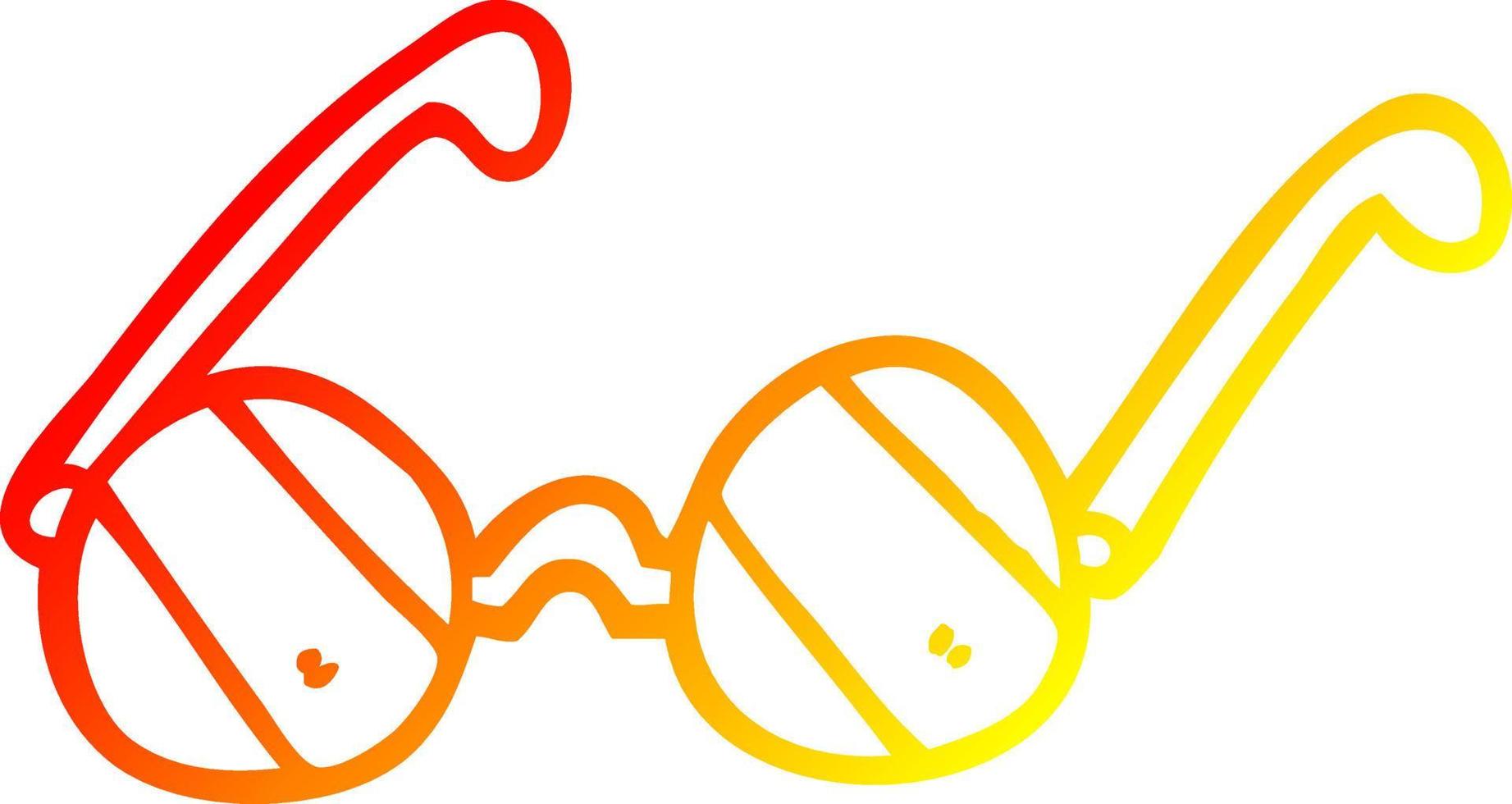 varm gradient linjeteckning tecknade solglasögon vektor