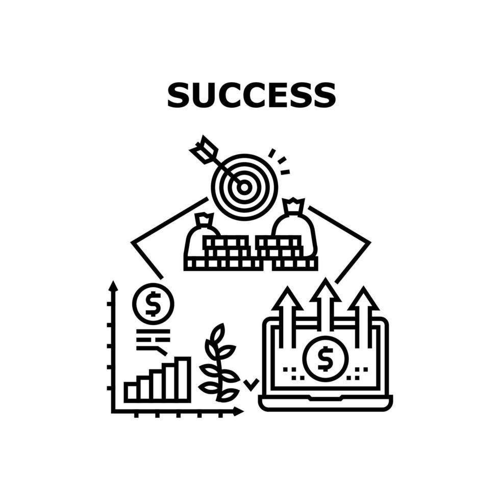 Erfolg wirtschaftliches Vektorkonzept schwarze Illustration vektor