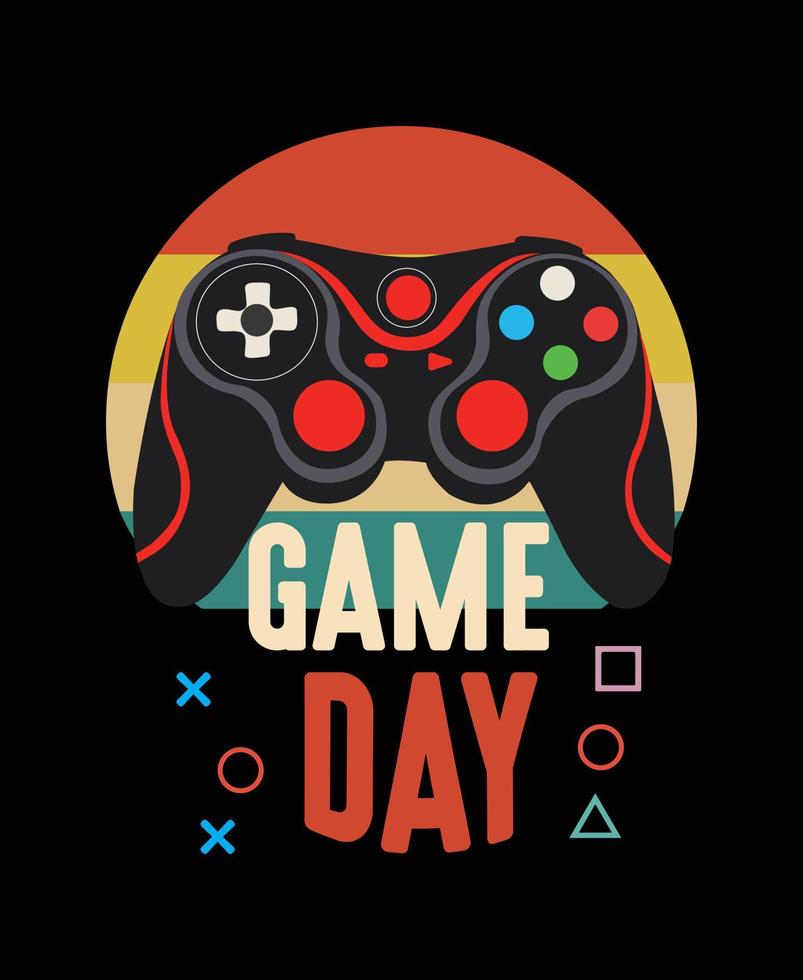 game day t-shirt malldesign. vektor