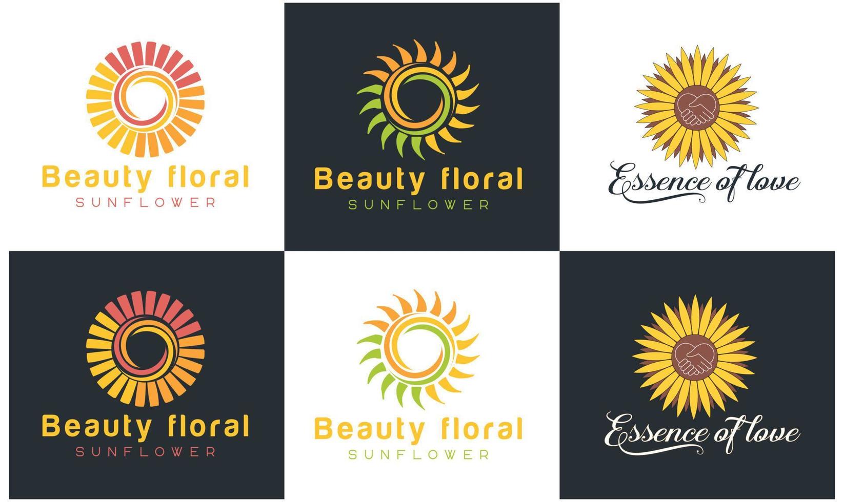 sonnenblumenlogo, sonnenstrahlen business logo design vektorvorlage vektor