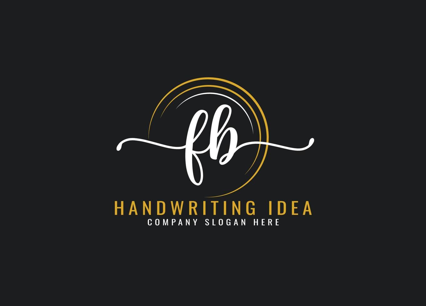 anfängliches fb-brief-handschrift-logo-design vektor