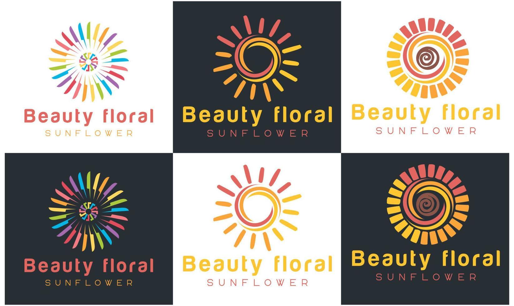 sonnenblumenlogo, sonnenstrahlen business logo design vektorvorlage vektor