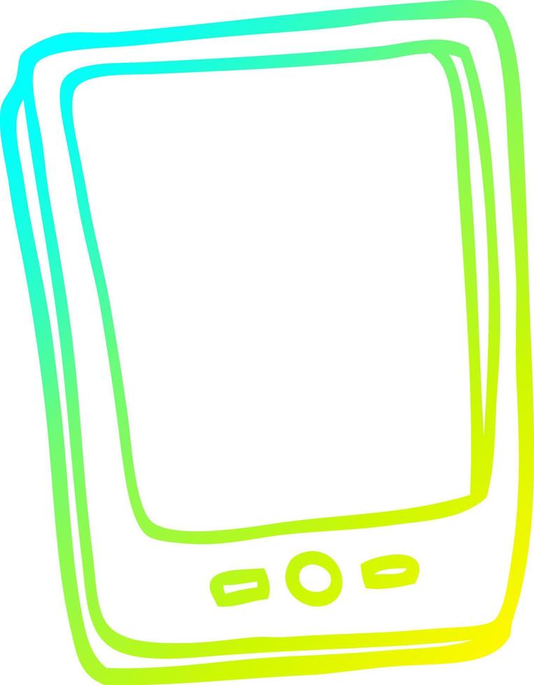 Kalte Gradientenlinie Zeichnung Cartoon Touchscreen Handy vektor