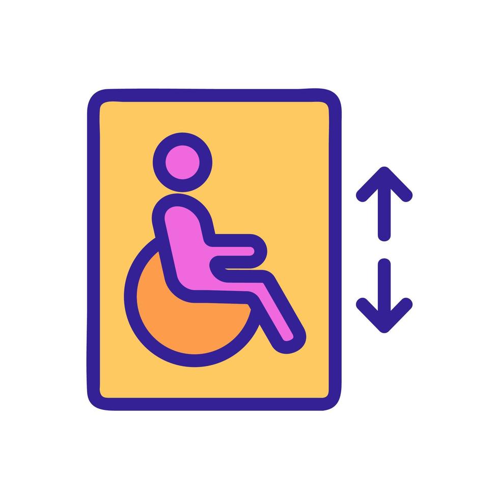 lyft för den funktionshindrade vektorikonen. isolerade kontur symbol illustration vektor