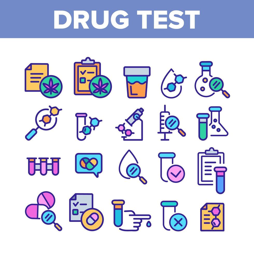 Farbelemente für Drogentests setzen Vektor