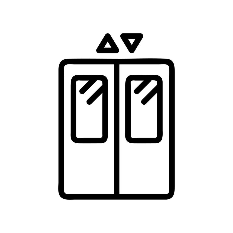 Symbolvektor für die Aufzugstür. isolierte kontursymbolillustration vektor