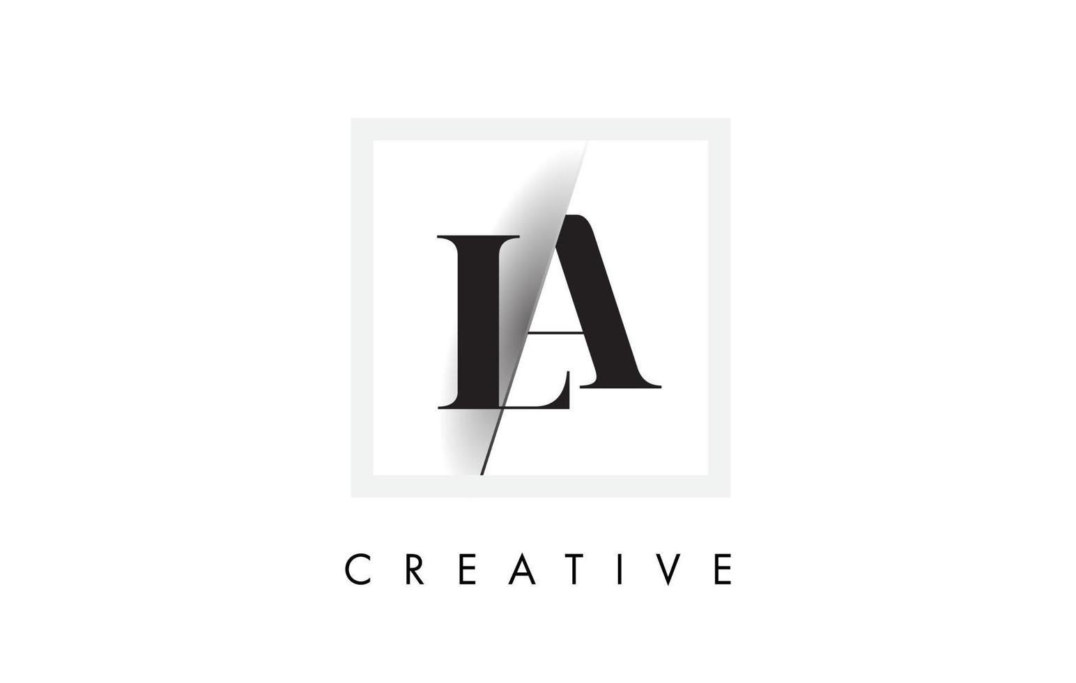 La Serif Letter Logo Design mit kreativem Schnitt. vektor