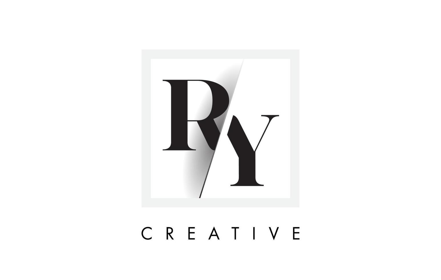 ry Serif-Logo-Design mit kreativem Schnitt. vektor
