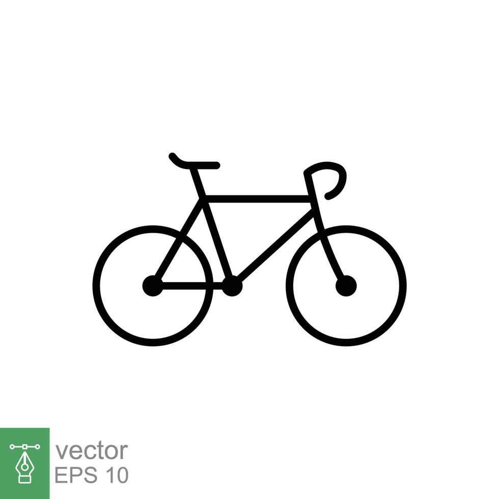 Fahrrad-Symbol. einfacher Gliederungsstil. Fahrrad, Rennen, Transportkonzept. dünne Linie Vektorillustration isoliert auf weißem Hintergrund. Folge 10. vektor