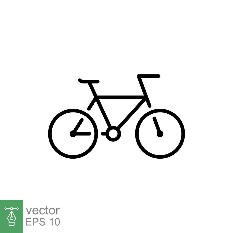 Fahrrad-Symbol. einfacher Gliederungsstil. Fahrrad, Rennen, Transportkonzept. dünne Linie Vektorillustration isoliert auf weißem Hintergrund. Folge 10. vektor