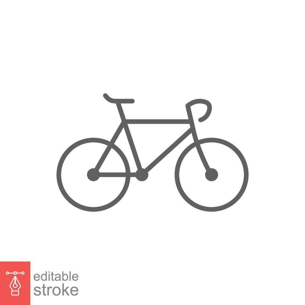 cykel ikon. enkel konturstil. cykel, ras, transport koncept. tunn linje vektorillustration isolerad på vit bakgrund. redigerbar linje eps 10. vektor