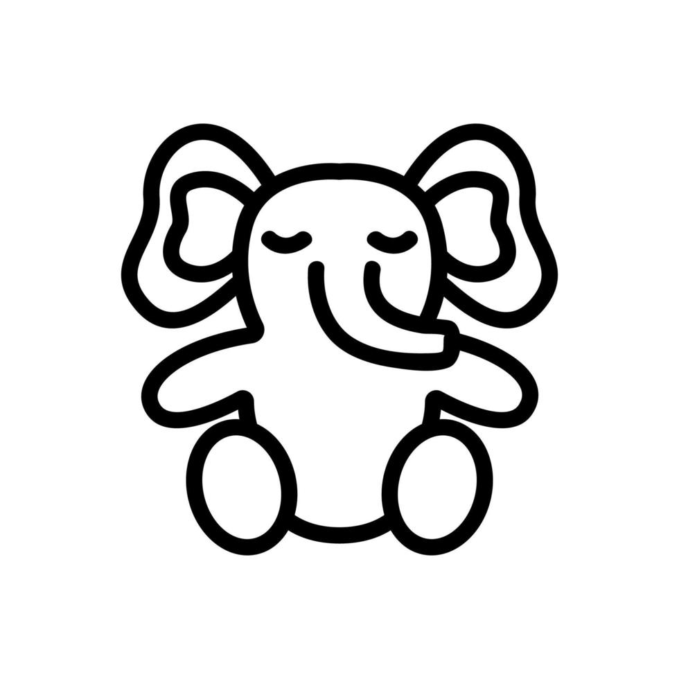 elefant leksak ikon vektor kontur illustration