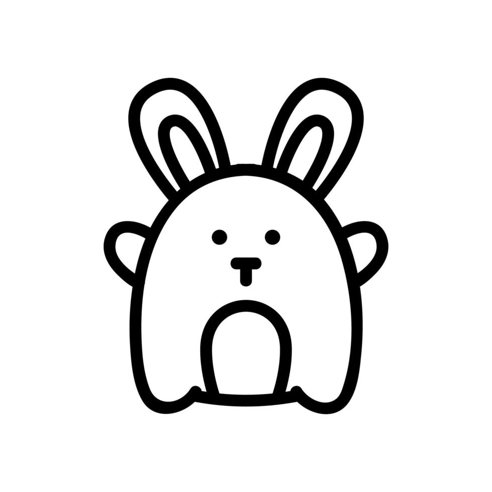 Kaninchen Spielzeug Symbol Vektor Umriss Illustration