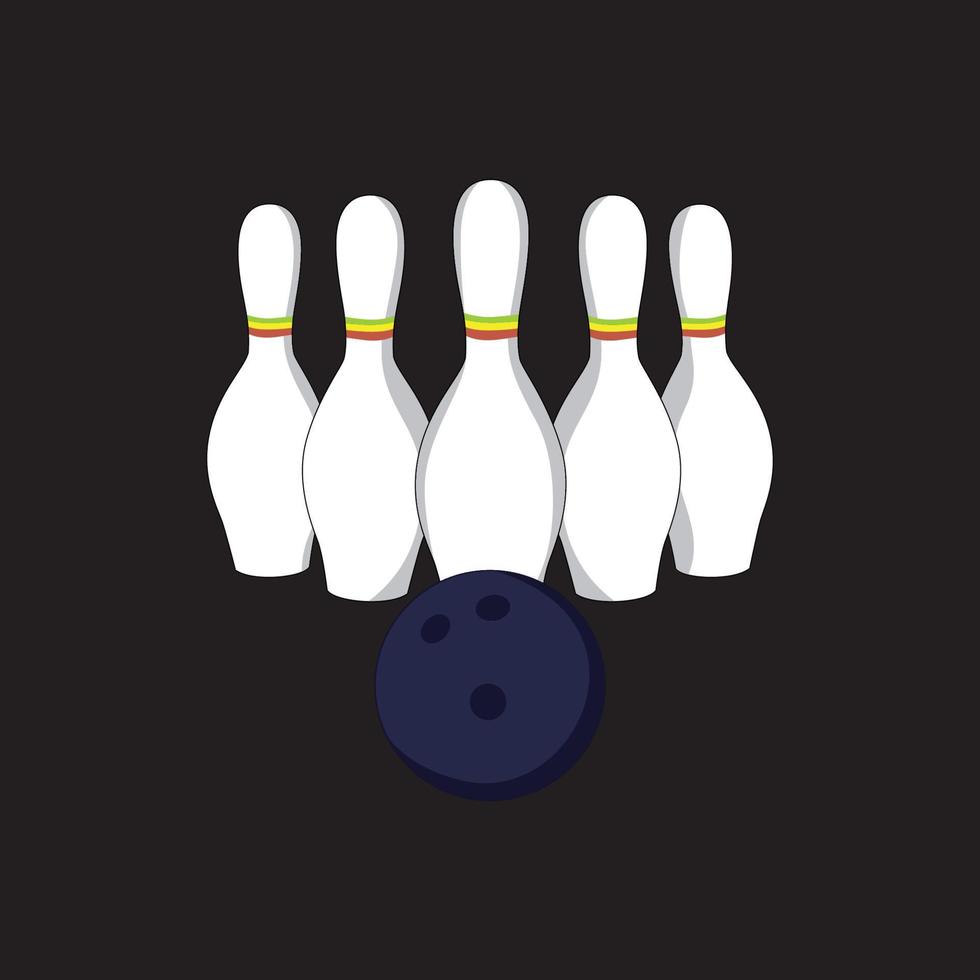 Bowling-Ausrüstung-Vektor-Illustration. Sportzeichen und Symbol. vektor