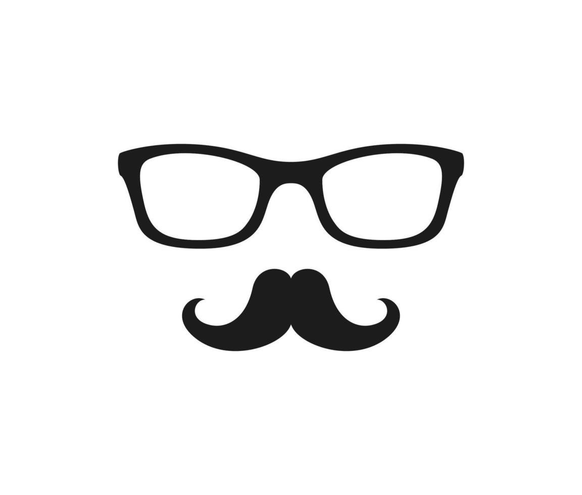 mustasch och glasögon isolerad på vit bakgrund vektor
