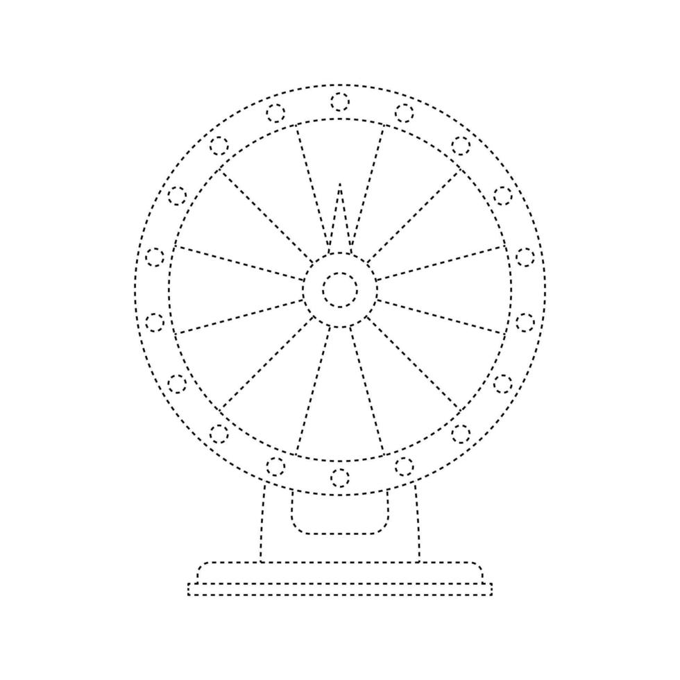 lyckohjulsspårning arbetsblad för barn vektor
