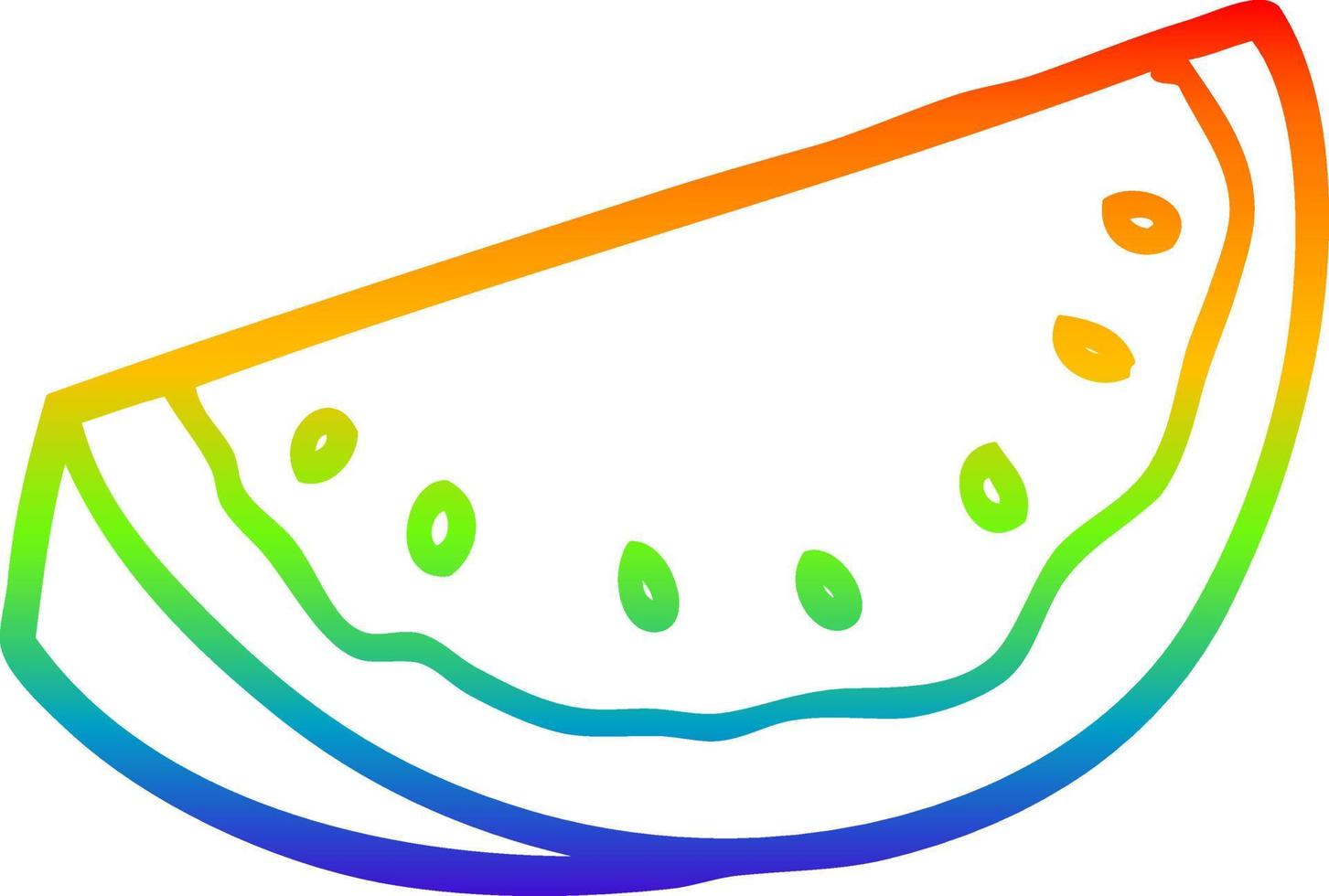 Regenbogen-Gradientenlinie Zeichnung Cartoon Wassermelone vektor