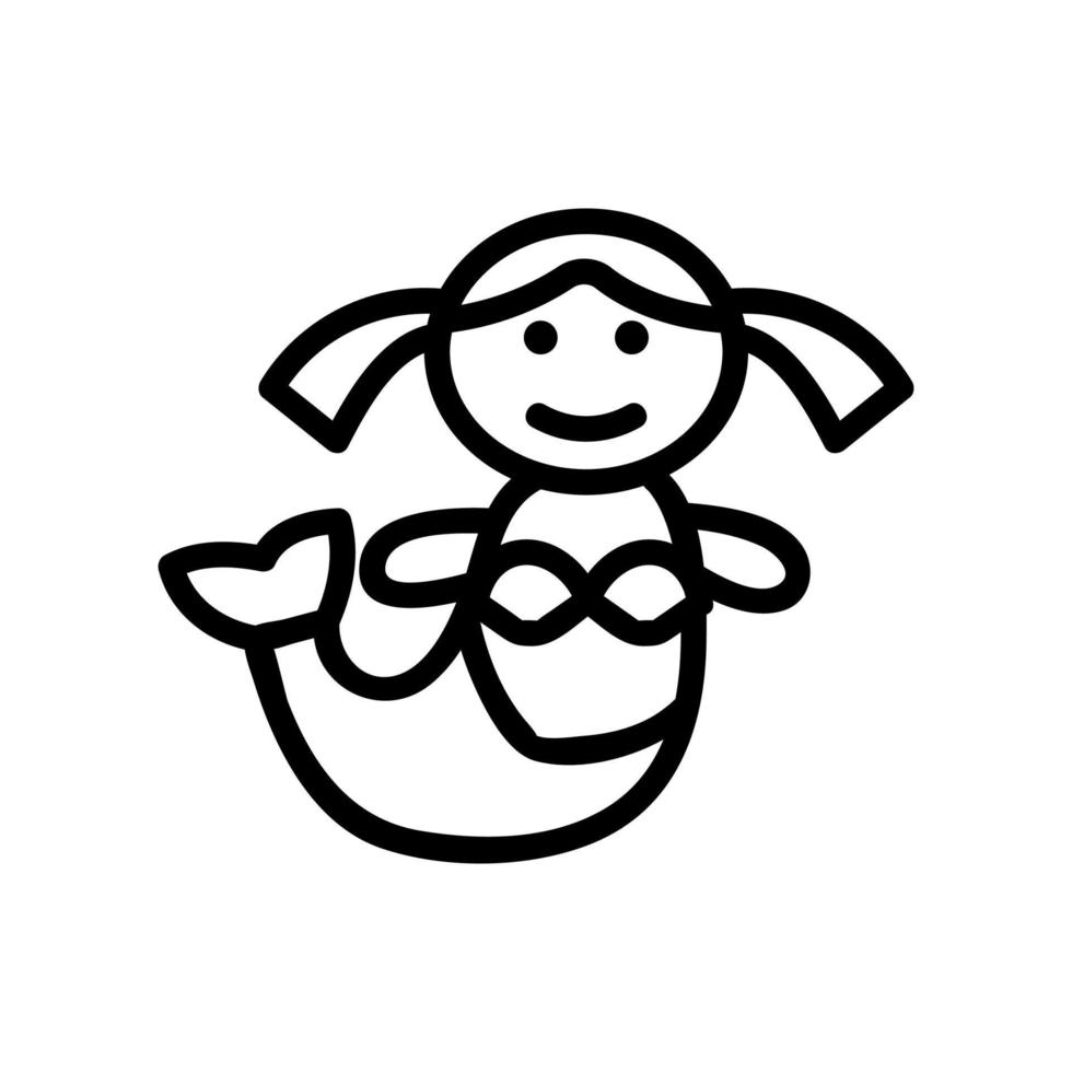 Meerjungfrau Spielzeug Symbol Vektor Umriss Illustration