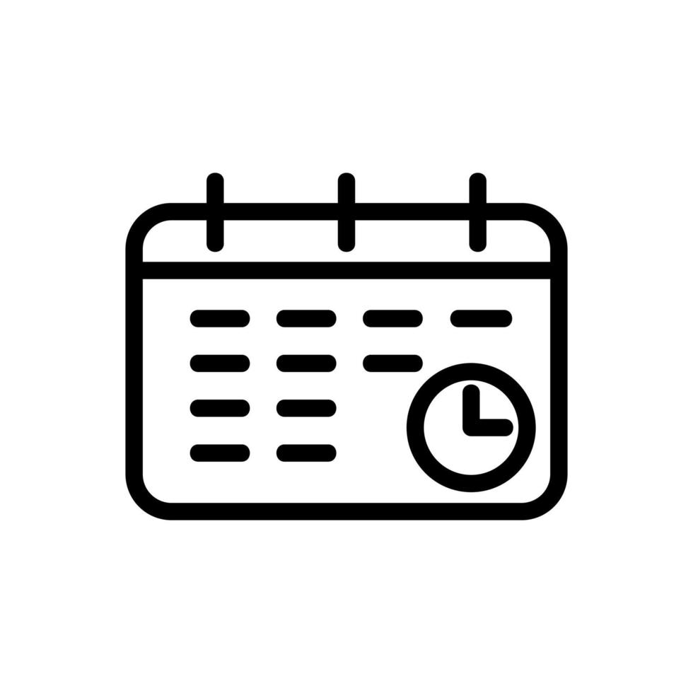 Kalender Frist Symbol Vektor Umriss Illustration