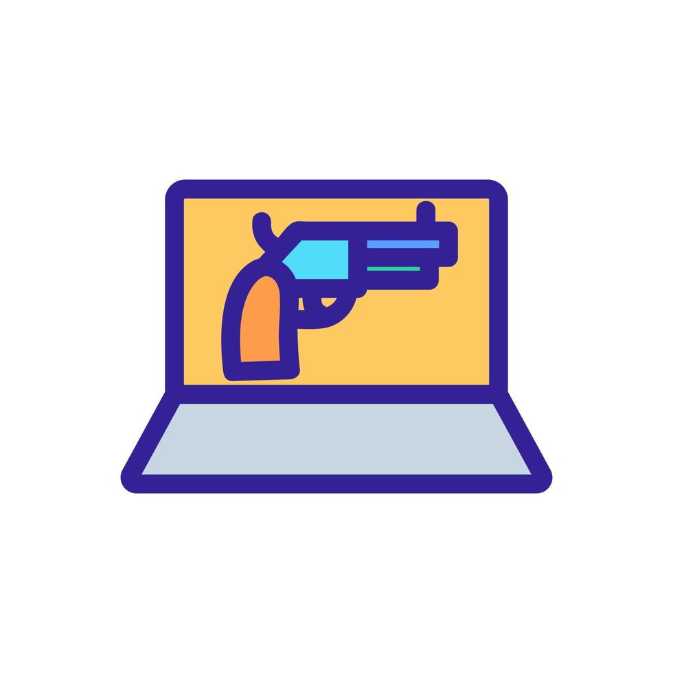 Laptop-Waffe, die Symbolvektor verkauft. isolierte kontursymbolillustration vektor