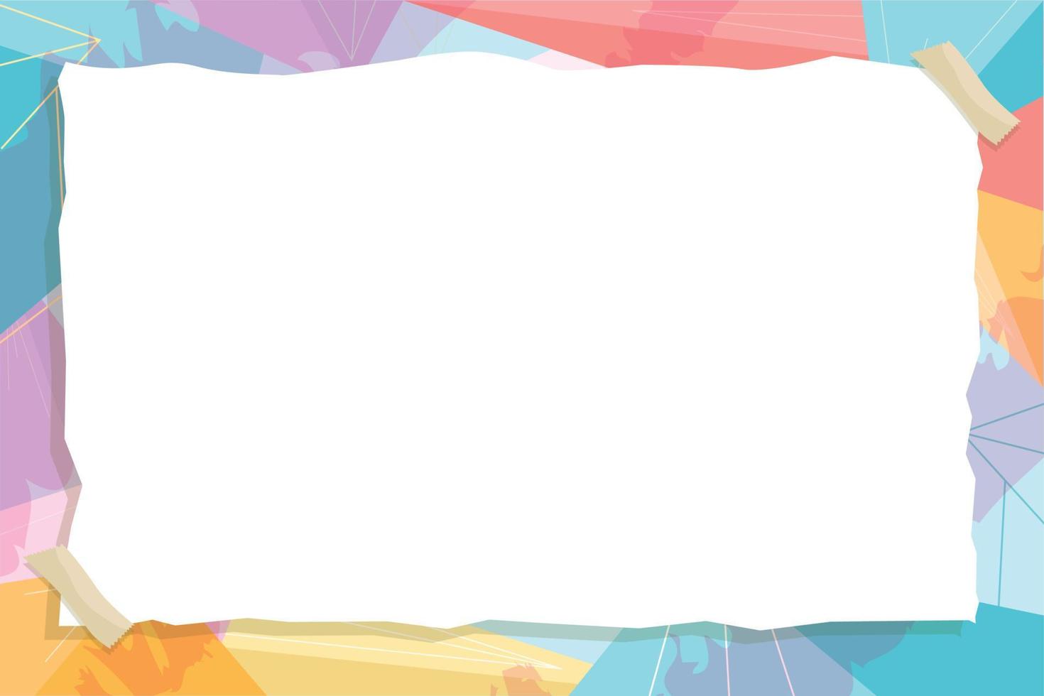 abstrakter pastellfarbener Hintergrund mit weißem Papier darauf vektor