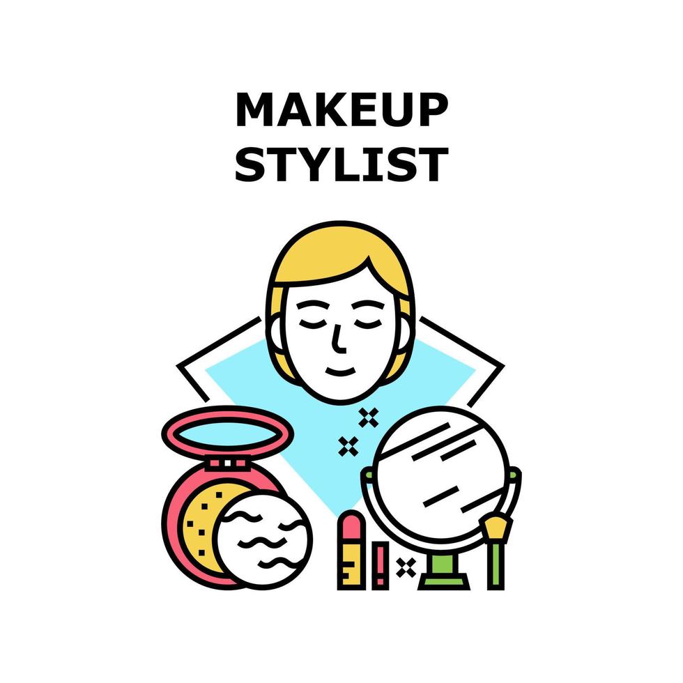 Make-up-Stylist-Vektor-Konzept-Farbillustration vektor