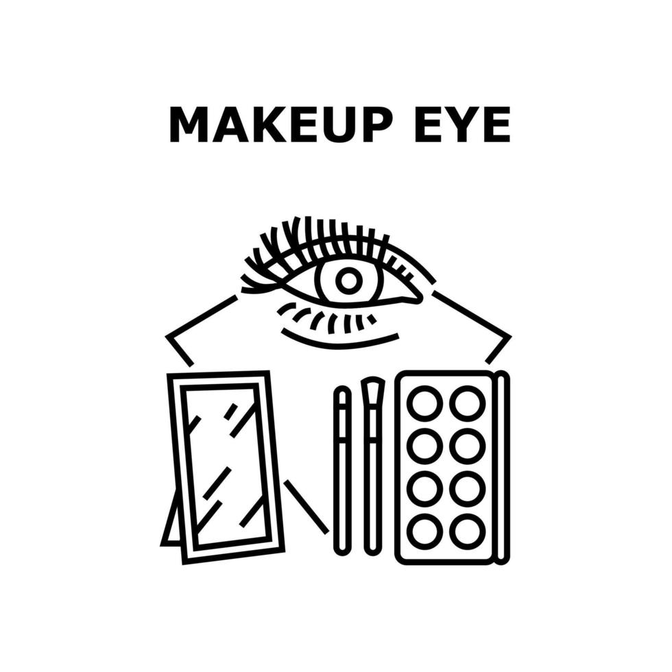 makeup öga tillbehör koncept färg illustration vektor