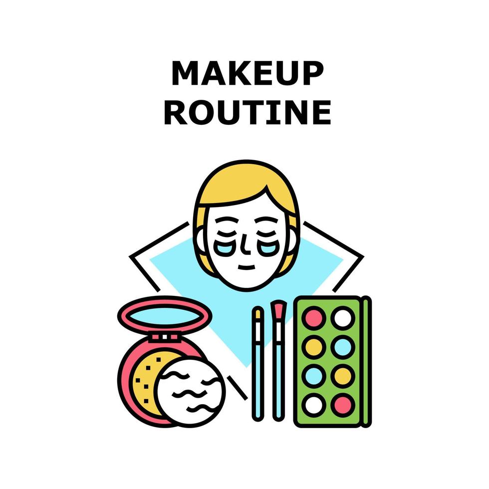 makeup rutin vektor koncept färg illustration