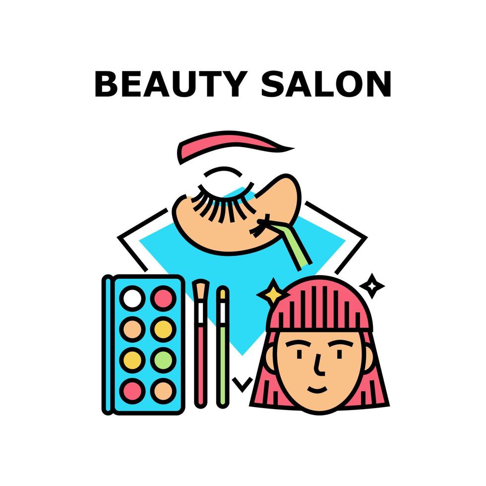 schönheitssalon, vektor, konzept, farbe, illustration vektor