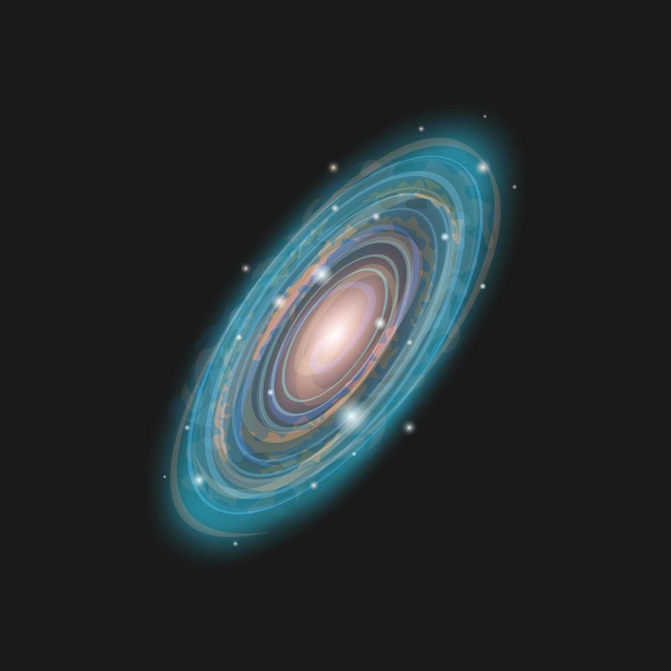 Cartoon-Galaxie. isoliert auf einem dunklen Hintergrund. vektor