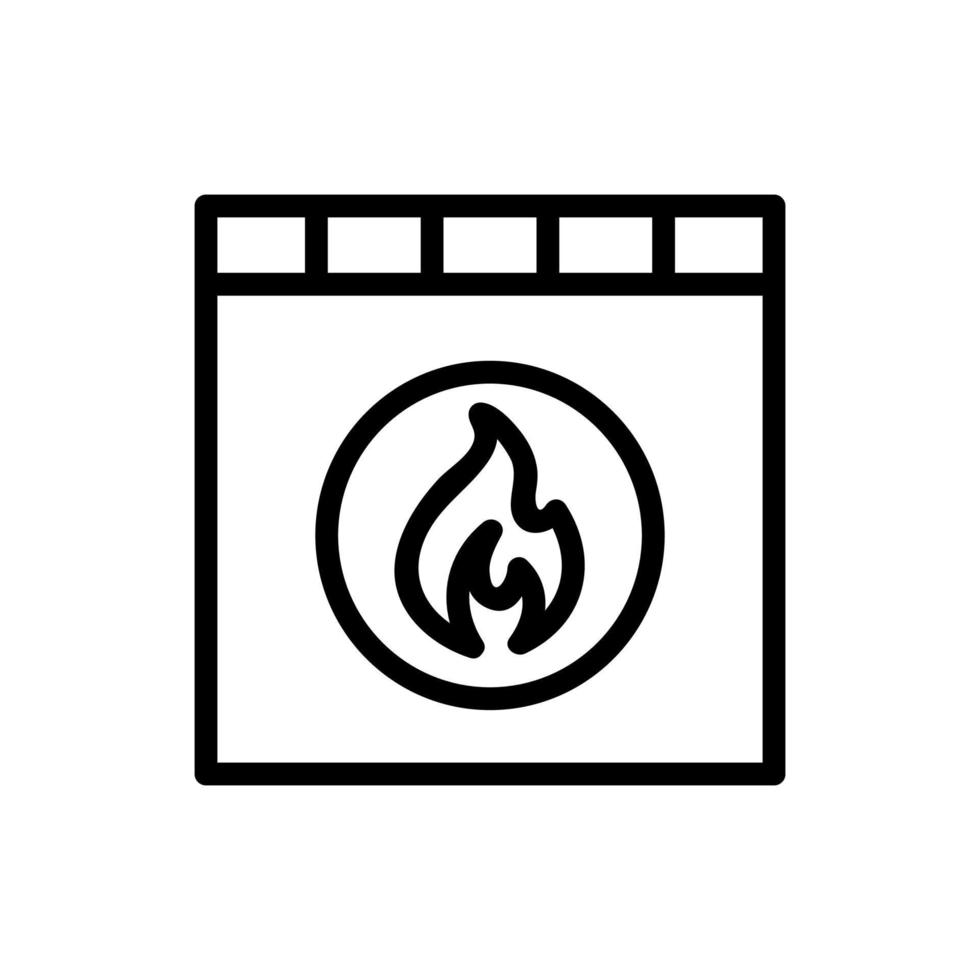ikonen vektor för brandfarligt ämne. isolerade kontur symbol illustration