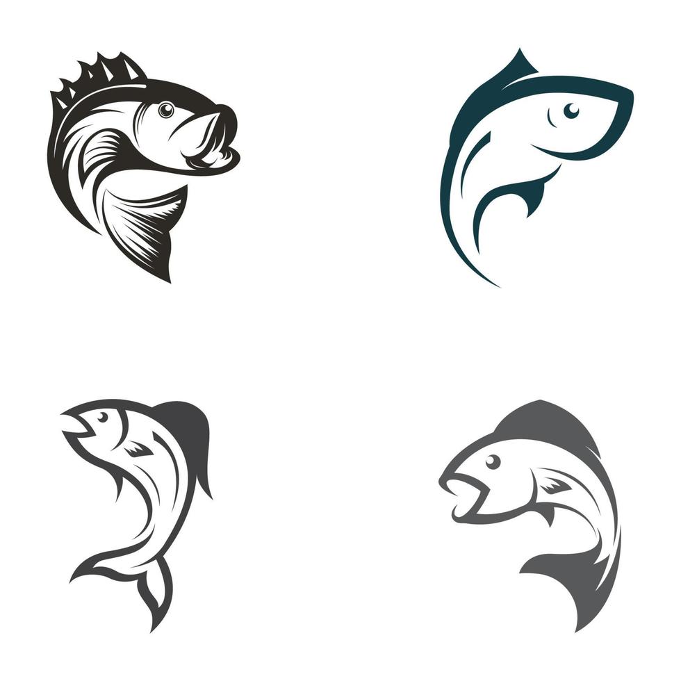 fisk abstrakt ikon design logotyp mall, kreativ vektor symbol för fiskeklubb eller onlinebutik.