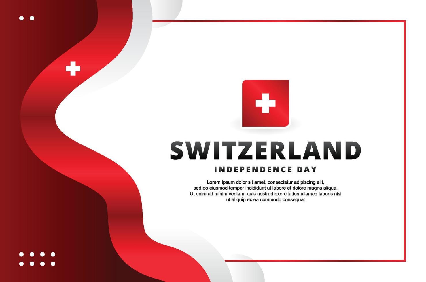 schweizer unabhängigkeitstag designhintergrund für internationalen moment vektor