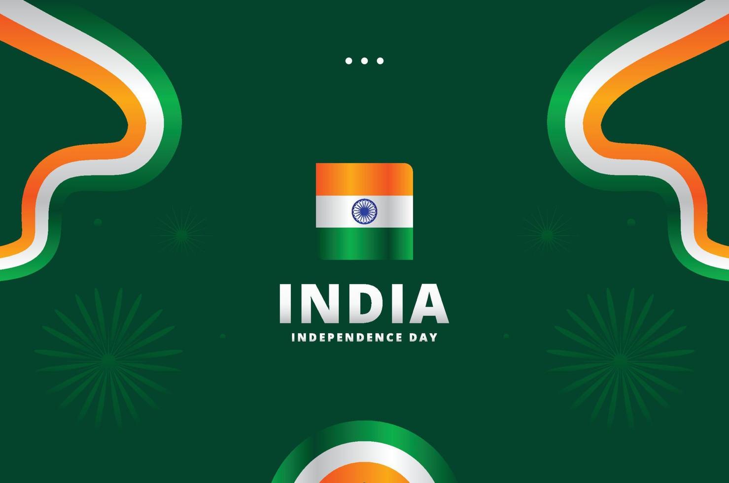 indischer unabhängigkeitstag-designhintergrund für grußmoment vektor