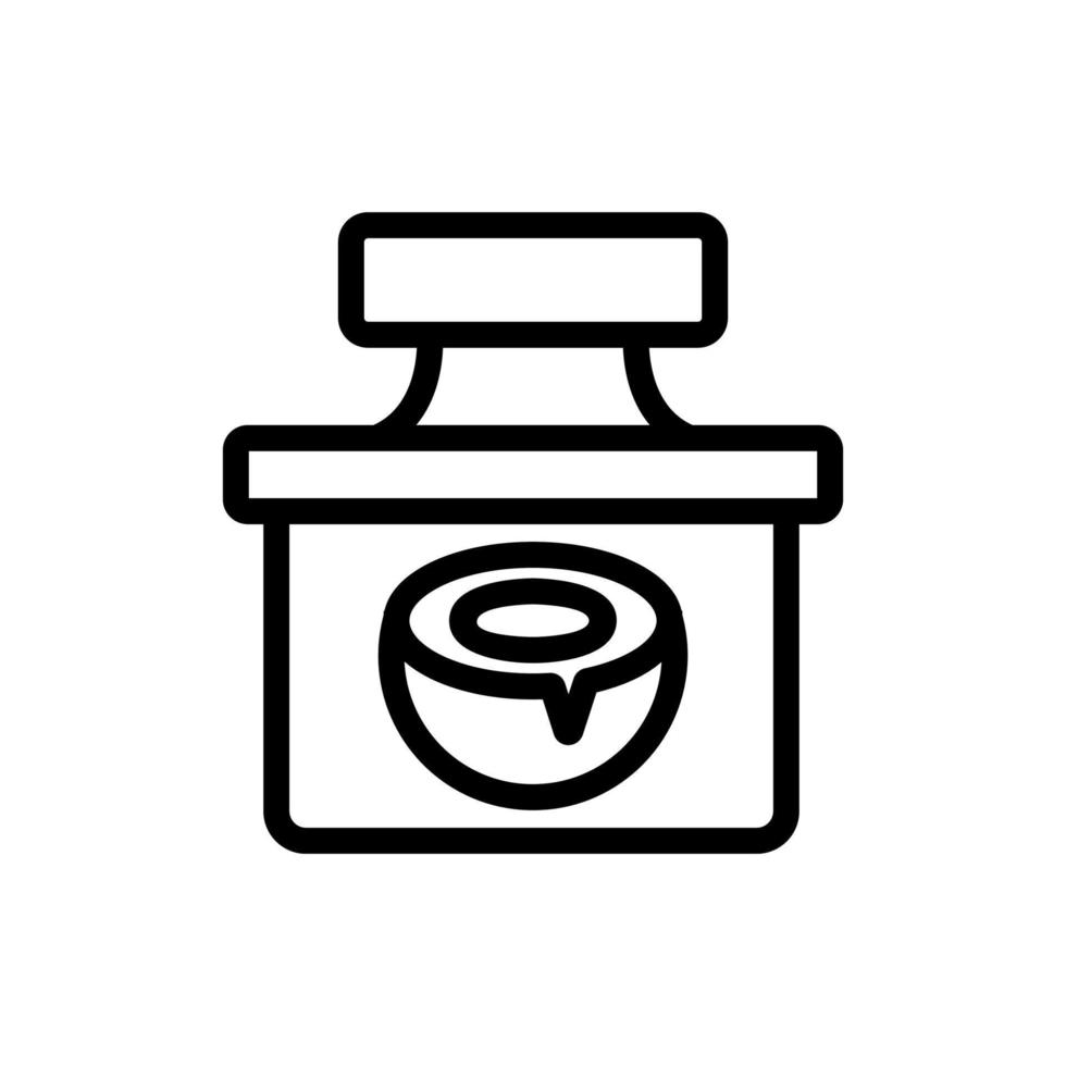 Kokosnuss-Creme-Flüssigkeitsbehälter-Symbol Vektor-Umriss-Illustration vektor